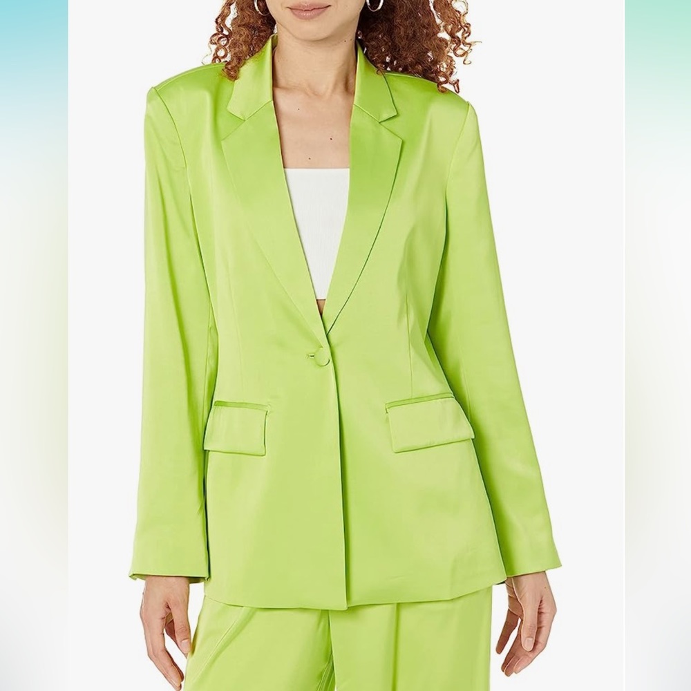 Lime Green Silky Stretch Blazer NWT